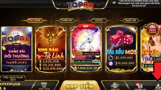 Top88 được mệnh danh là sân chơi đánh bài đại gia