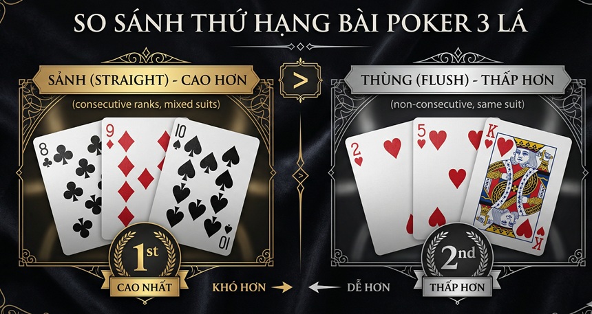 Thứ tự sức mạnh các bộ bài từ cao xuống thấp